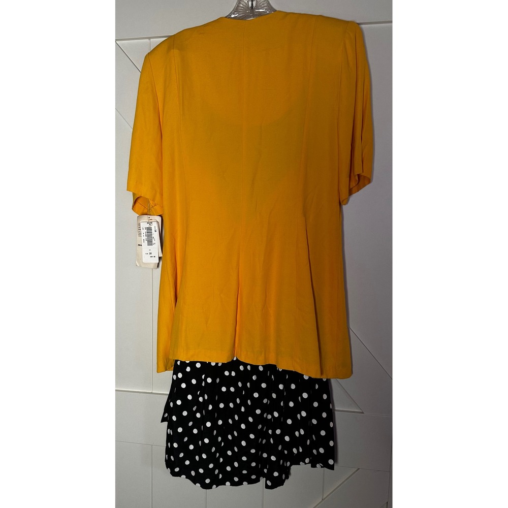 NWT Vintage Ultra Dress New York Yellow/Black Polka Dot Skirt 2pc Set Size 18 - Picture 3 of 10
